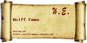 Wolff Emma névjegykártya
